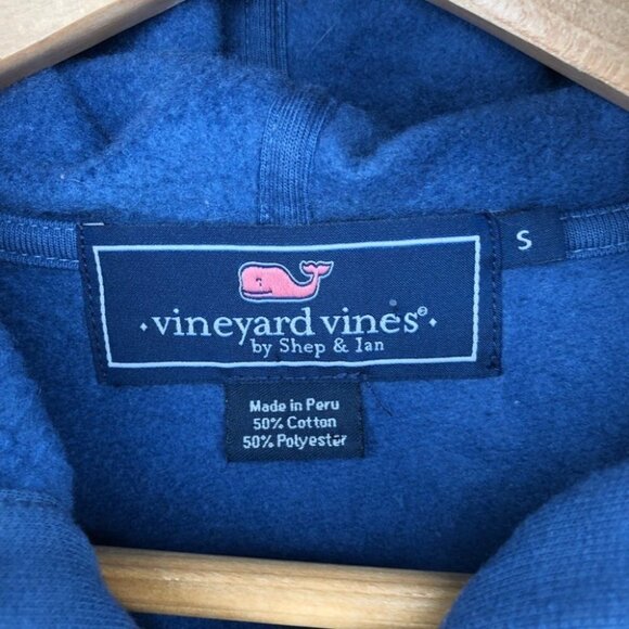 MEN'S Vineyard Vines Layering Cornflower Blue Zip Up Hoodie Whale Graphic Small - Picture 4 of 8